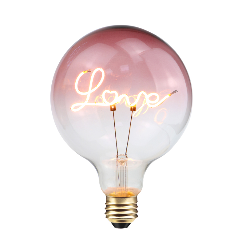 G125 Love gradient pink 4w 200lumen DIY soft filament led bulb